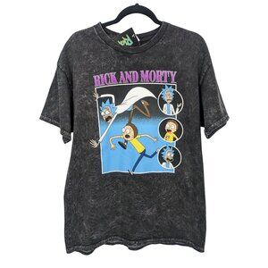Rick and Morty Acid Wash Graphic T Shirt Cartoon Network Streetwear Grunge Sz M